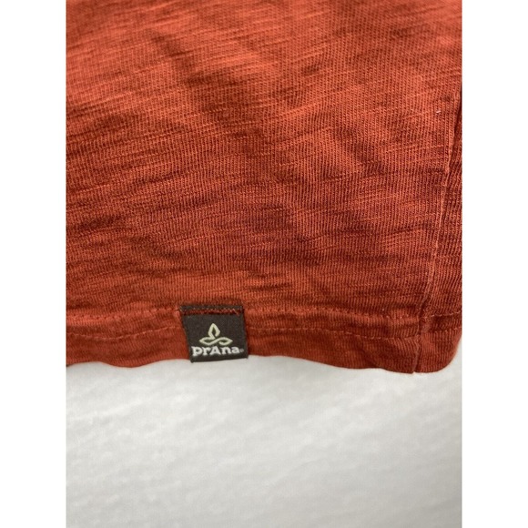 Prana Mens Large Short Sleeve Shirt Button Down Burnt Red - Picture 3 of 4